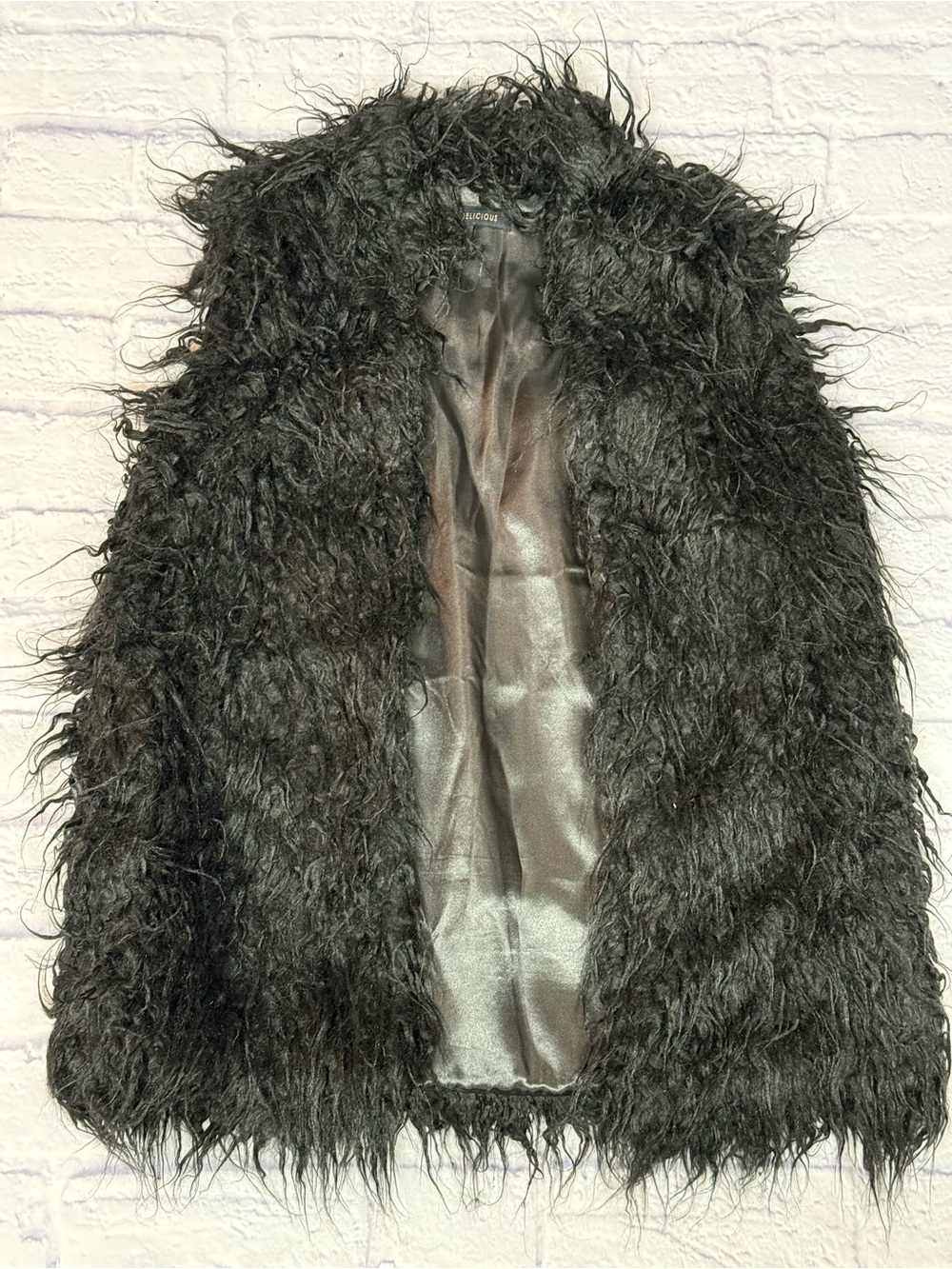 Hot & Delicious Black Shag Faux Fur Jacket
